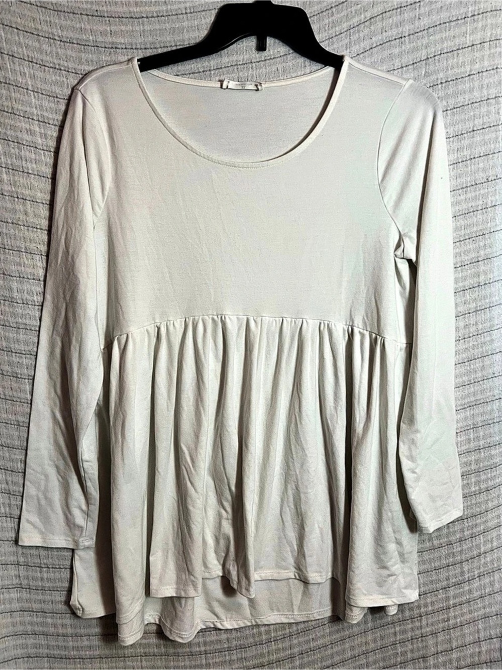 Zenana Long Sleeve Tunic in Cream Size XL